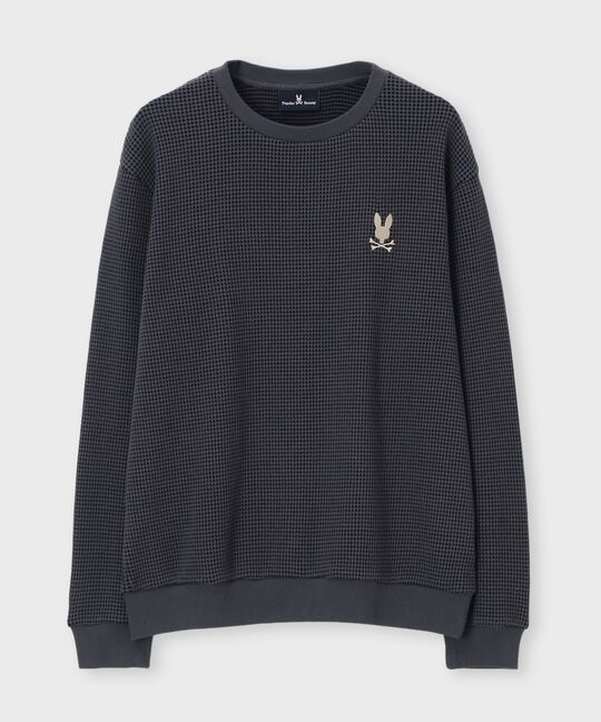 ツートンワッフル クルーネックスウェット