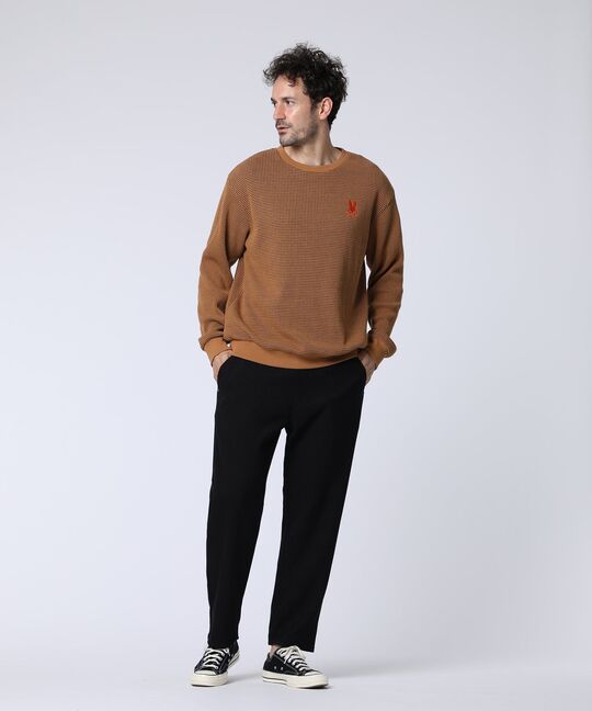 ツートンワッフル クルーネックスウェット