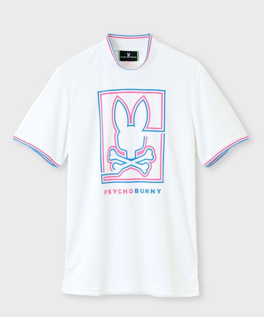 [GOLF]ラインモチーフ モックネックTシャツ