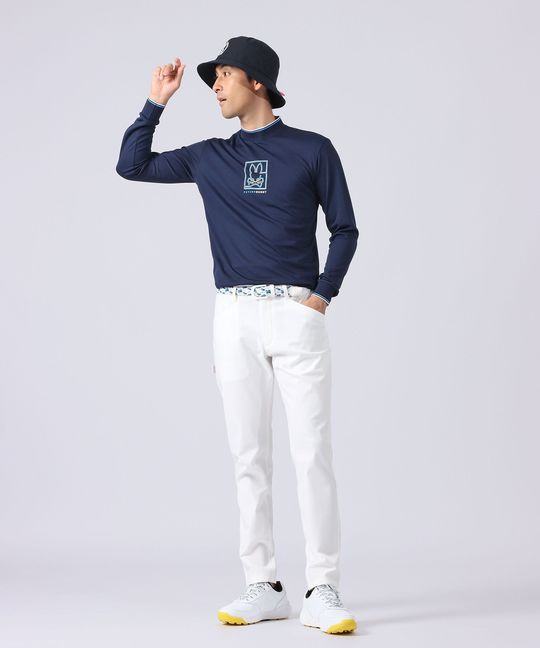 [GOLF]ラインモチーフ モックネック ロングスリーブTシャツ