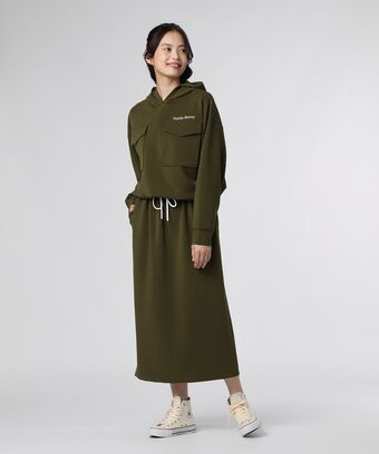 [WOMEN]フーデッド 　ロングワンピース